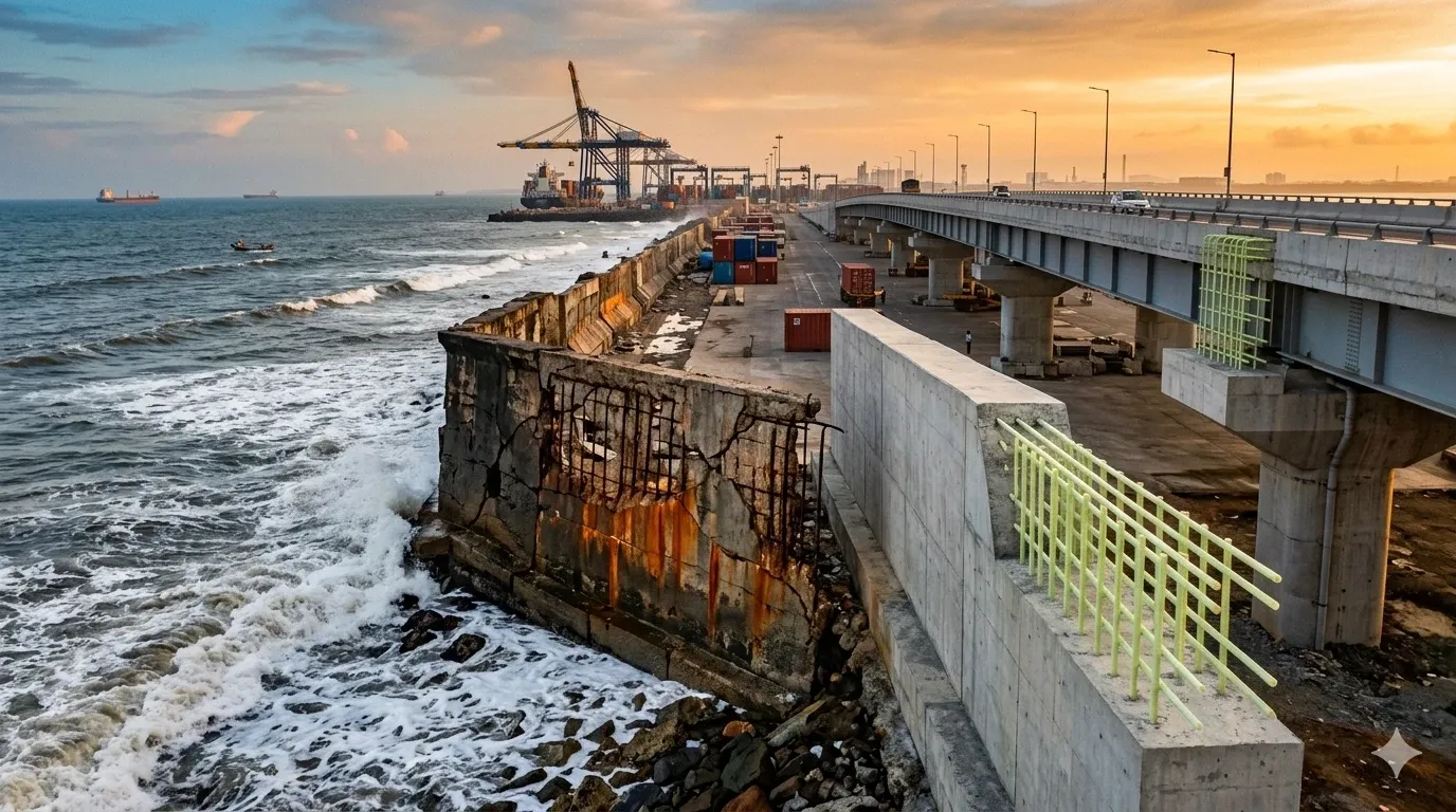 GFRP in Dams, Sea Walls & Marine Structures